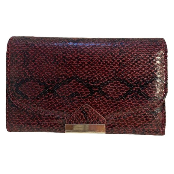 #4553 Faux Snake print wallet lots of compartments snap closure 6X4X1 - Picture 6 of 6